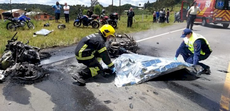 ACIDENTE ENTRE MOTOCICLISTAS, DEIXA DUAS VÍTIMAS FATAIS EM SÃO JOAQUIM