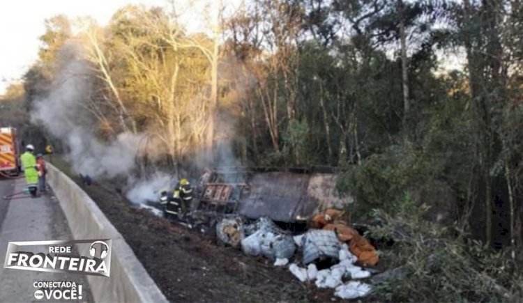 MOTORISTA MORRE CARBONIZADO NA BR-116 EM PAPANDUVA