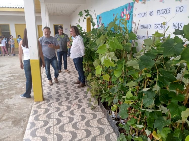 PREFEITURA DE LEBON RÉGIS DISTRIBUI MUDAS FRUTÍFERAS AOS ALUNOS DAS ESCOLAS DO MUNICÍPIO