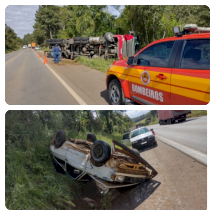 COLISÃO ENTRE CAMINHÃO E CARRO DEIXA UMA PESSOA MORTA