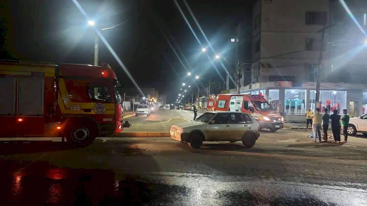 COLISÃO ENTRE CARRO E BICICLETA DEIXA HOMEM FERIDO EM SANTA CECÍLIA