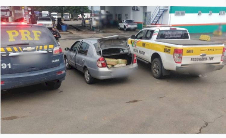 ADOLESCENTE DE 13 ANOS É FLAGRADO DIRIGINDO CARRO COM 152 KG DE MACONHA