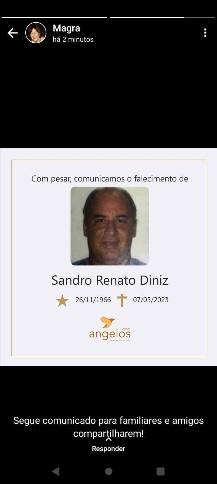 MORREU NESTE DOMINGO  EX JOGADOR DO TIRADENTES SANDRÃO