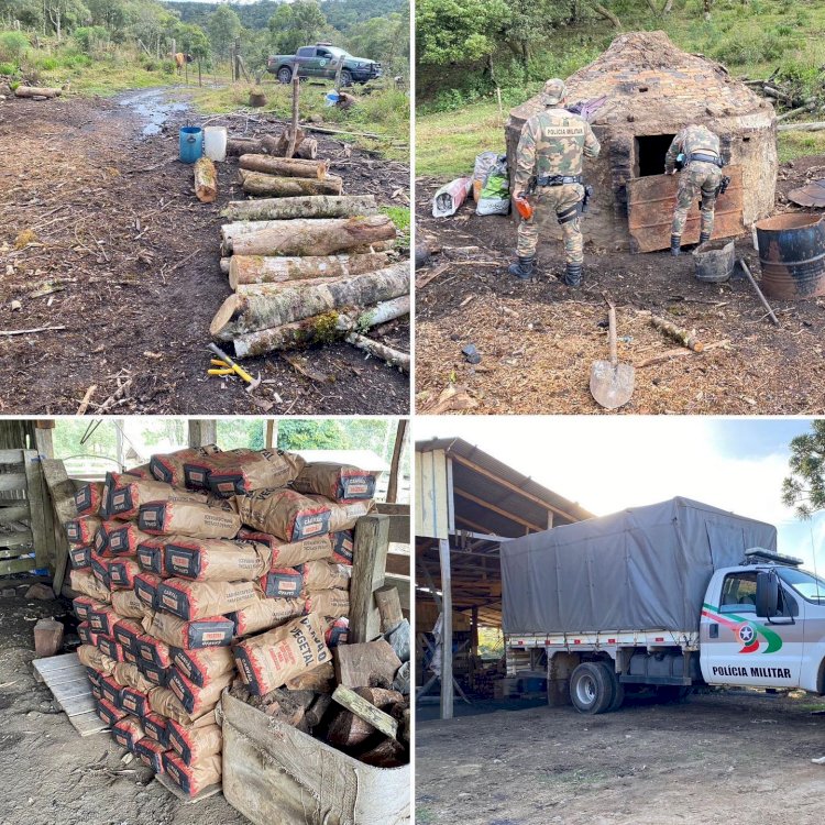 LEBON RÉGIS: POLÍCIA AMBIENTAL FLAGRA CRIMES AMBIENTAIS NO INTERIOR DO MUNICÍPIO