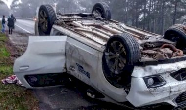 VEÍCULO DA SAÚDE DE CAÇADOR SOFRE ACIDENTE NA BR-116
