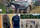 OPERAÇÃO ENTRE POLÍCIA AMBIENTAL CIVIL E MILITAR, PRENDE UMA PESSOA E VÁRIAS ARMAS EM CALMON