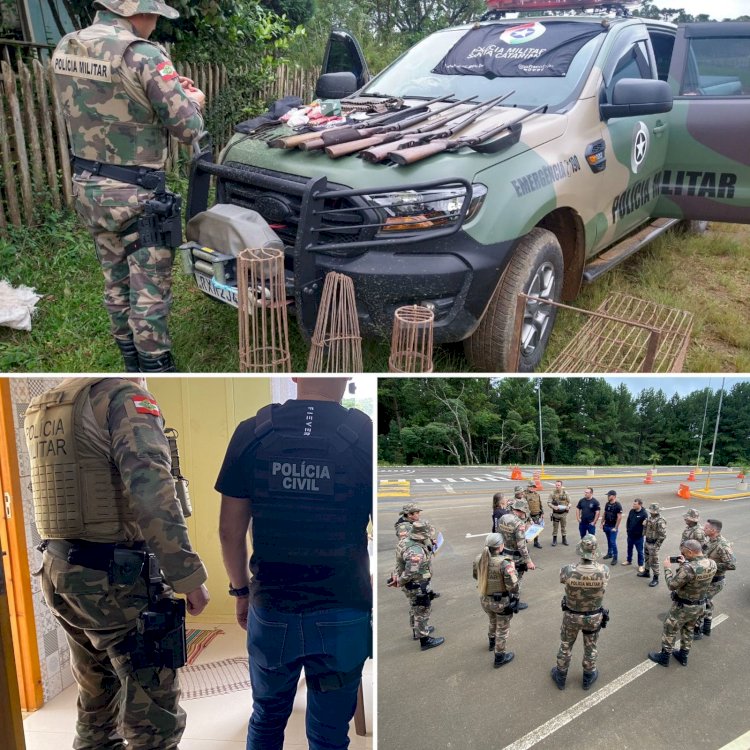 OPERAÇÃO ENTRE POLÍCIA AMBIENTAL CIVIL E MILITAR, PRENDE UMA PESSOA E VÁRIAS ARMAS EM CALMON