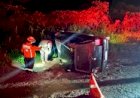 FIAT UNO SAI DA PISTA E CAPOTA NA SC 120