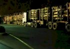 POLÍCIA RODOVIÁRIA ESTADUAL FLAGRA EXCESSO DE CARGA EM CAMINHÕES DE TORAS NAS ESTRADAS DE LEBON RÉGIS