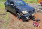 COLISÃO ENTRE CARRO E MOTO DEIXA JOVEM EM ESTADO GRAVE