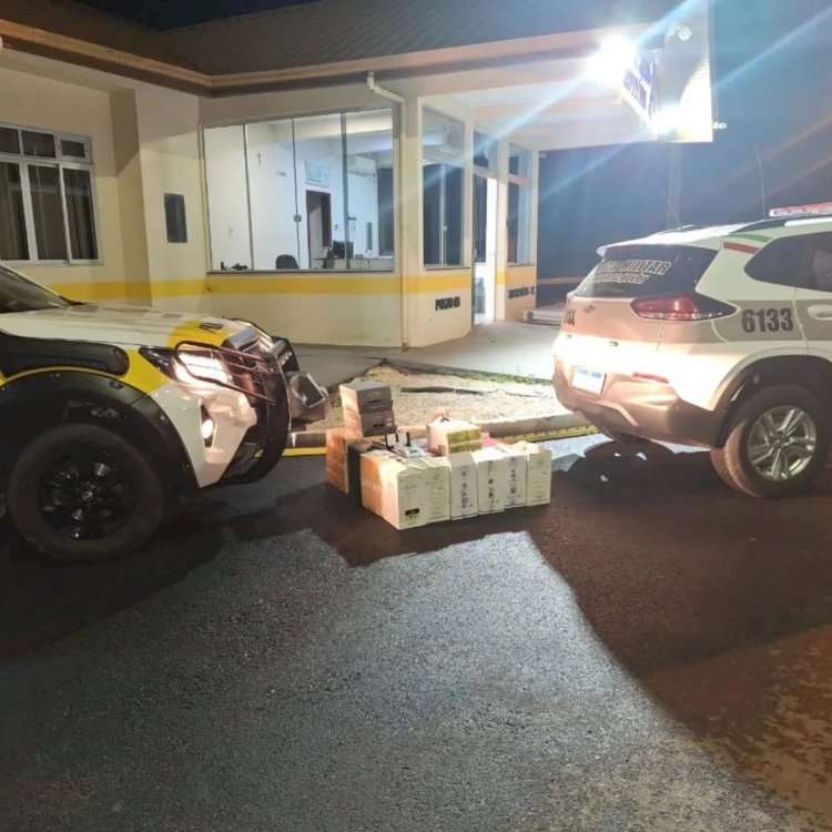 LEBON RÉGIS:  GARRAFAS DE VINHO TRANSPORTADAS ILEGALMENTE É APREENDIDA PELA POLÍCIA RODOVIÁRIA