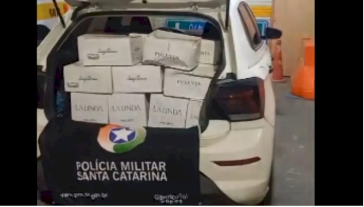 LEBON RÉGIS: POLÍCIA RODOVIÁRIA APREENDE GARRAFAS DE VINHO TRANSPORTADAS ILEGALMENTE EM VEÍCULO