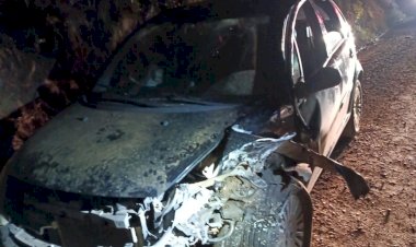 LEBON RÉGIS: COLISÃO FRONTAL ENTRE DOIS VEÍCULOS É REGISTRADA DURANTE A MADRUGADA NO INTERIOR DO MUNICÍPIO